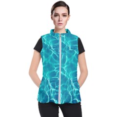 Blue Water Wallpaper Women s Puffer Vest by Pakrebo