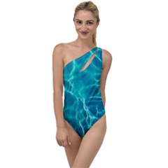 Blue Water Wallpaper To One Side Swimsuit by Pakrebo