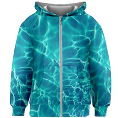 Blue Water Wallpaper Kids  Zipper Hoodie Without Drawstring by Pakrebo