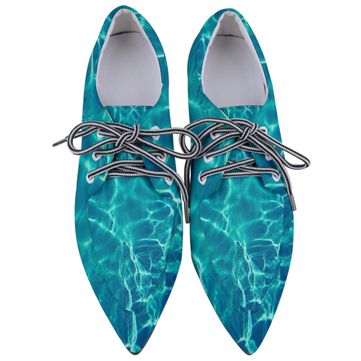 Blue Water Wallpaper Pointed Oxford Shoes