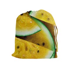 Sliced Watermelon Lot Drawstring Pouch (xl) by Pakrebo