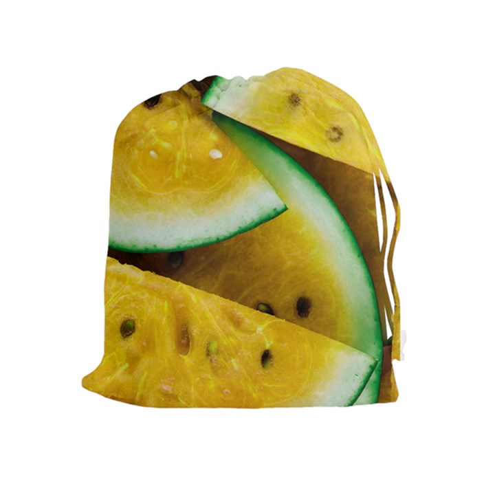 Sliced Watermelon Lot Drawstring Pouch (XL)