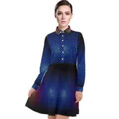 Black Portable Speaker Long Sleeve Chiffon Shirt Dress