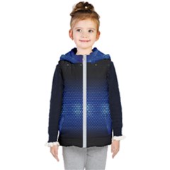 Black Portable Speaker Kids  Hooded Puffer Vest by Pakrebo