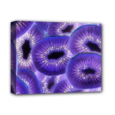 Sliced Kiwi Fruits Purple Deluxe Canvas 14  X 11  (stretched) by Pakrebo