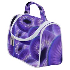 Sliced Kiwi Fruits Purple Satchel Handbag