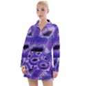 Sliced Kiwi Fruits Purple Women s Long Sleeve Casual Dress View1