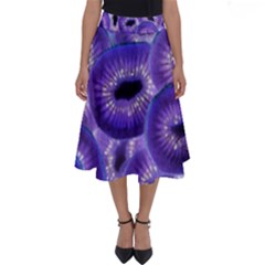 Sliced Kiwi Fruits Purple Perfect Length Midi Skirt by Pakrebo