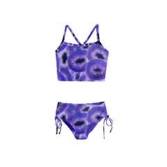 Sliced Kiwi Fruits Purple Girls  Tankini Swimsuit by Pakrebo