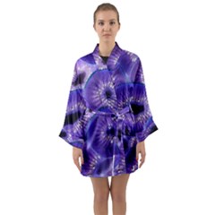 Sliced Kiwi Fruits Purple Long Sleeve Kimono Robe by Pakrebo