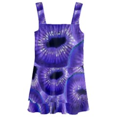 Sliced Kiwi Fruits Purple Kids  Layered Skirt Swimsuit by Pakrebo