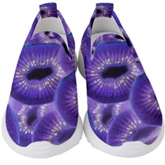 Sliced Kiwi Fruits Purple Kids  Slip On Sneakers by Pakrebo