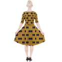 Yellow And Black Pattern Quarter Sleeve A-Line Dress View2