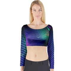 Background Blur Bokeh Close Up Long Sleeve Crop Top by Pakrebo