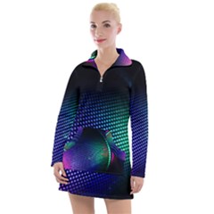 Background Blur Bokeh Close Up Women s Long Sleeve Casual Dress