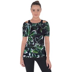 Beautiful Botanical Bright Shoulder Cut Out Short Sleeve Top by Pakrebo