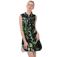 Beautiful Botanical Bright Sleeveless Shirt Dress by Pakrebo