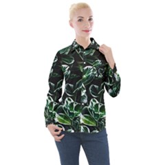 Beautiful Botanical Bright Women s Long Sleeve Pocket Shirt