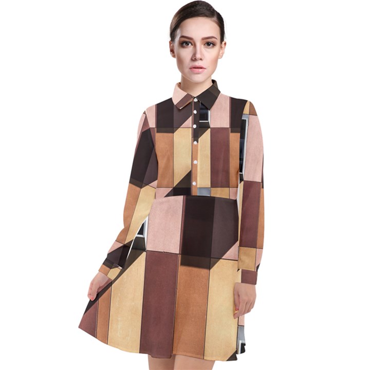 Architectural Design Architecture Building Colors Long Sleeve Chiffon Shirt Dress