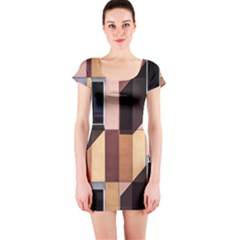 Architectural Design Architecture Building Colors Short Sleeve Bodycon Dress by Pakrebo