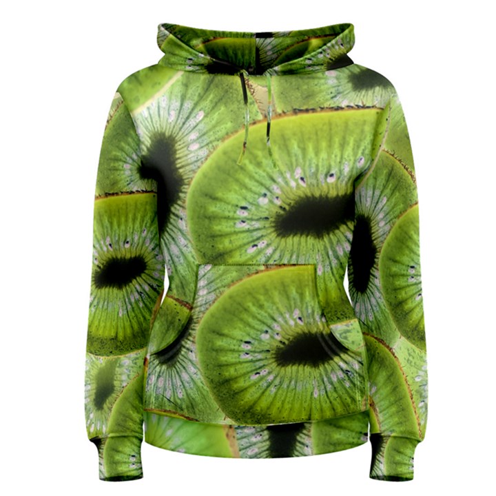 Sliced Kiwi Fruits Green Women s Pullover Hoodie