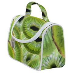 Sliced Kiwi Fruits Green Satchel Handbag