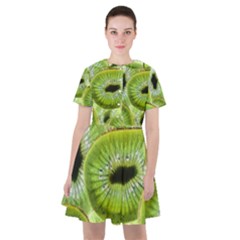 Sliced Kiwi Fruits Green Sailor Dress by Pakrebo