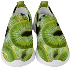 Sliced Kiwi Fruits Green Kids  Slip On Sneakers by Pakrebo