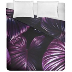 Purple Leaves Duvet Cover Double Side (california King Size) by Pakrebo