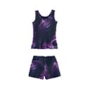 Purple Leaves Kids  Boyleg Swimsuit View2