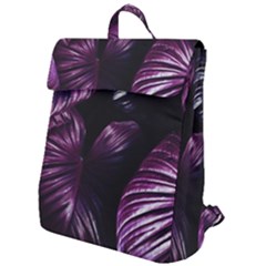 Purple Leaves Flap Top Backpack