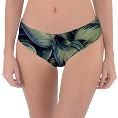 Closeup Photo Of Green Variegated Leaf Plants Reversible Classic Bikini Bottoms by Pakrebo