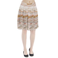 Brown And Yellow Abstract Painting Pleated Skirt by Pakrebo