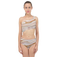 Brown And Yellow Abstract Painting Spliced Up Two Piece Swimsuit by Pakrebo