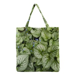 Green And White Leaf Plant Grocery Tote Bag by Pakrebo