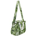 Green And White Leaf Plant Rope Handles Shoulder Strap Bag View2