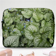 Green And White Leaf Plant Make Up Pouch (large) by Pakrebo