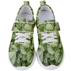 Green And White Leaf Plant Women s Velcro Strap Shoes by Pakrebo