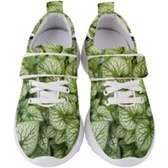 Green And White Leaf Plant Kids  Velcro Strap Shoes by Pakrebo