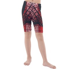 Low Angle Photography Of Red Metal Tower Kids  Mid Length Swim Shorts by Pakrebo