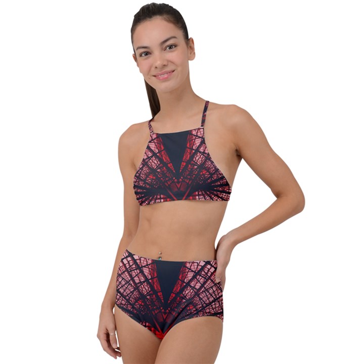 Low Angle Photography Of Red Metal Tower High Waist Tankini Set