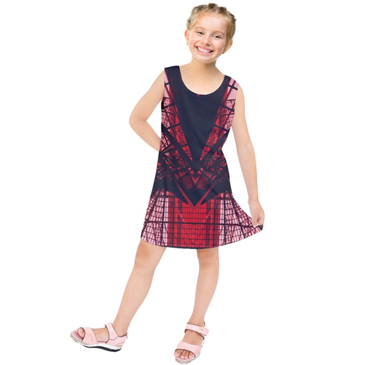 Low Angle Photography Of Red Metal Tower Kids  Tunic Dress