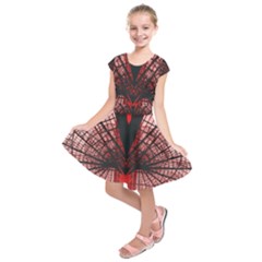 Low Angle Photography Of Red Metal Tower Kids  Short Sleeve Dress by Pakrebo