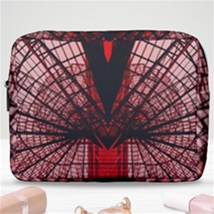 Low Angle Photography Of Red Metal Tower Make Up Pouch (large) by Pakrebo