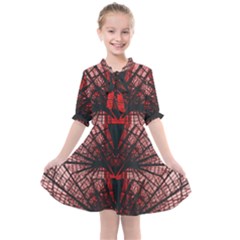 Low Angle Photography Of Red Metal Tower Kids  All Frills Chiffon Dress