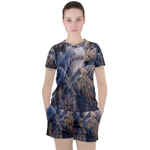 Dried Leafed Plants Women s Tee And Shorts Set by Pakrebo