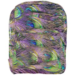 Green Purple And Blue Peacock Feather Digital Wallpaper Full Print Backpack by Pakrebo