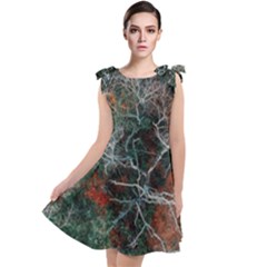 Aerial Photography Of Green Leafed Tree Tie Up Tunic Dress by Pakrebo