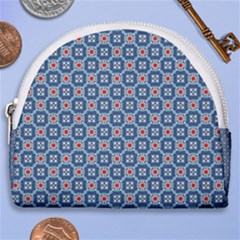 Geometric Tile Horseshoe Style Canvas Pouch