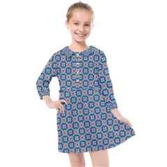 Geometric Tile Kids  Quarter Sleeve Shirt Dress by Mariart